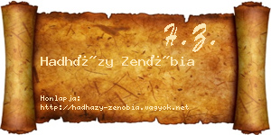 Hadházy Zenóbia névjegykártya
